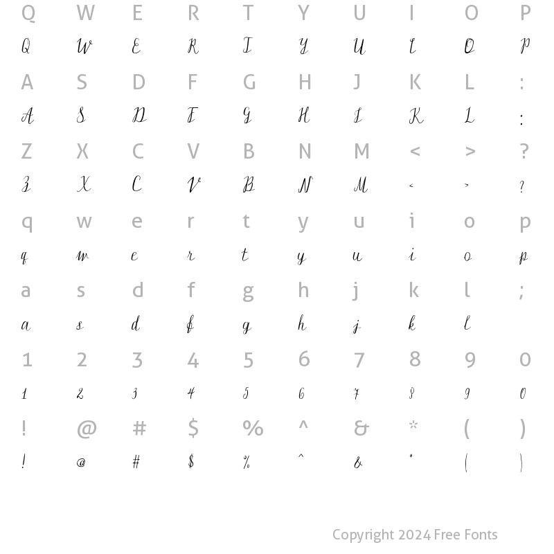 Character Map of Silex Regular