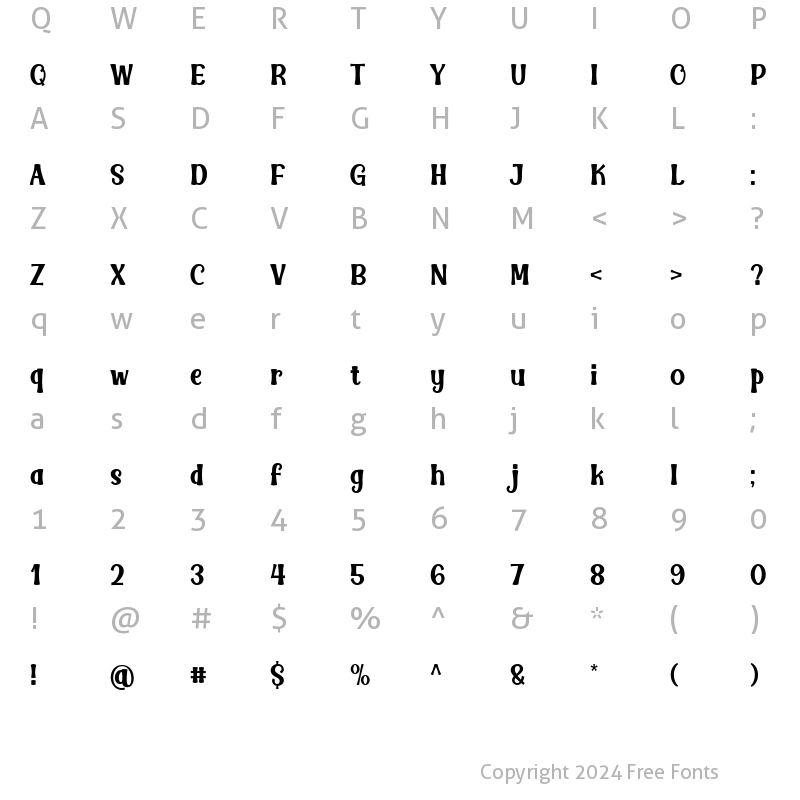 Character Map of Silkia Regular