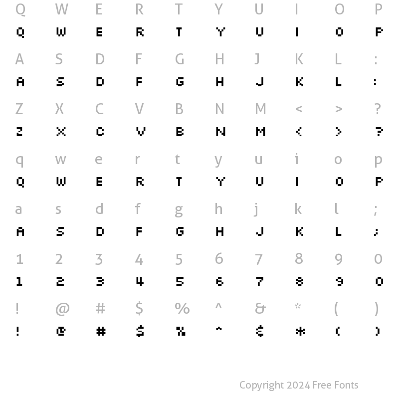 Character Map of Silkscreen Normal