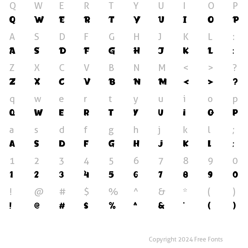 Character Map of Siller Regular