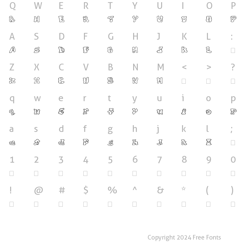 Character Map of silly_willys Regular