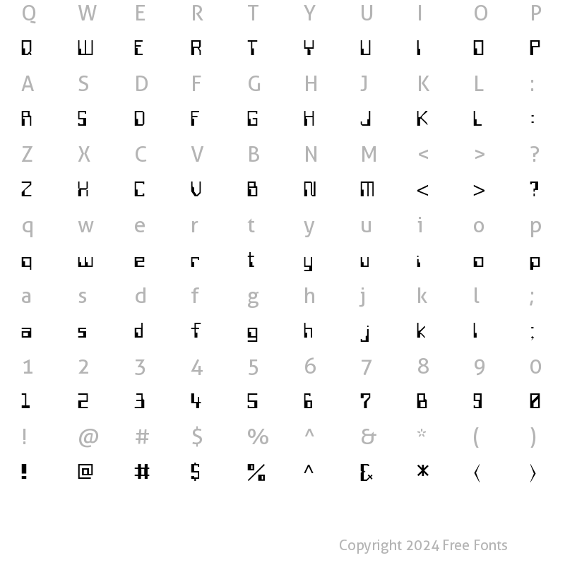 Character Map of Sillycon Regular