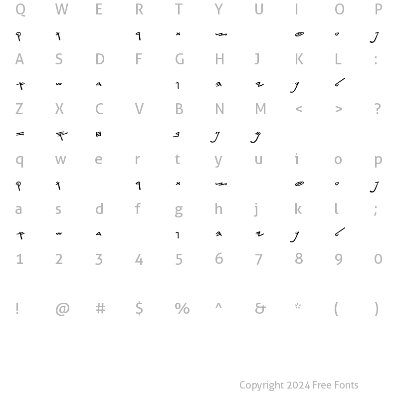 Character Map of Siloam Hebrew Regular