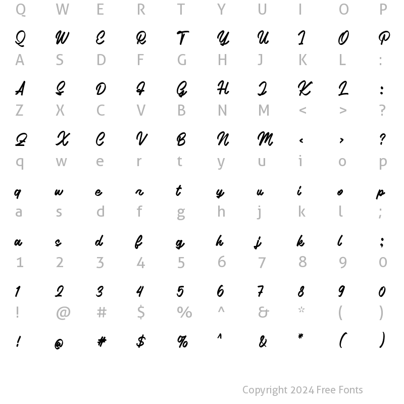 Character Map of Siluma Regular