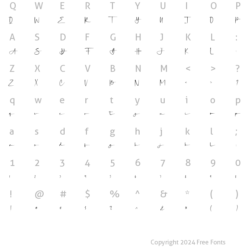 Character Map of Silver Sands Regular