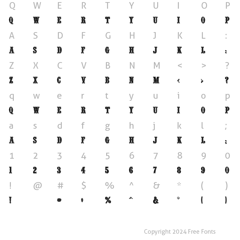 Character Map of SilverDollar Regular