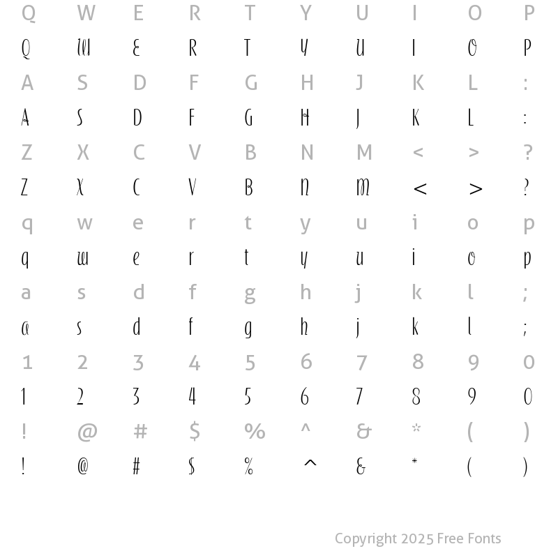 Character Map of Silvermoon ITC Regular Bold