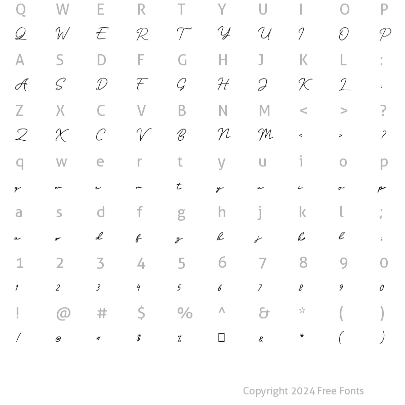 Character Map of Silverstone Regular