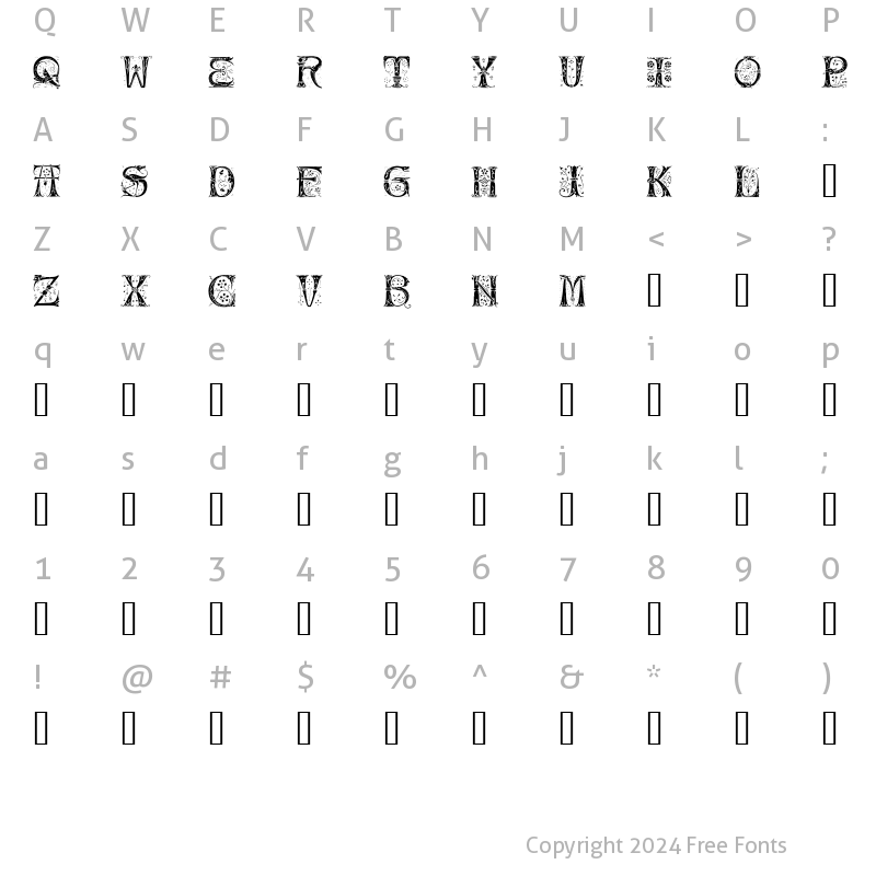 Character Map of Silvus Regular