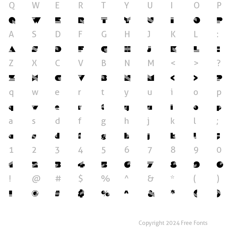 Character Map of Simaloa Becker Regular