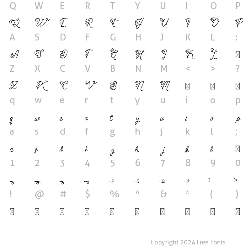 Character Map of Simbok Pudjie Decorative