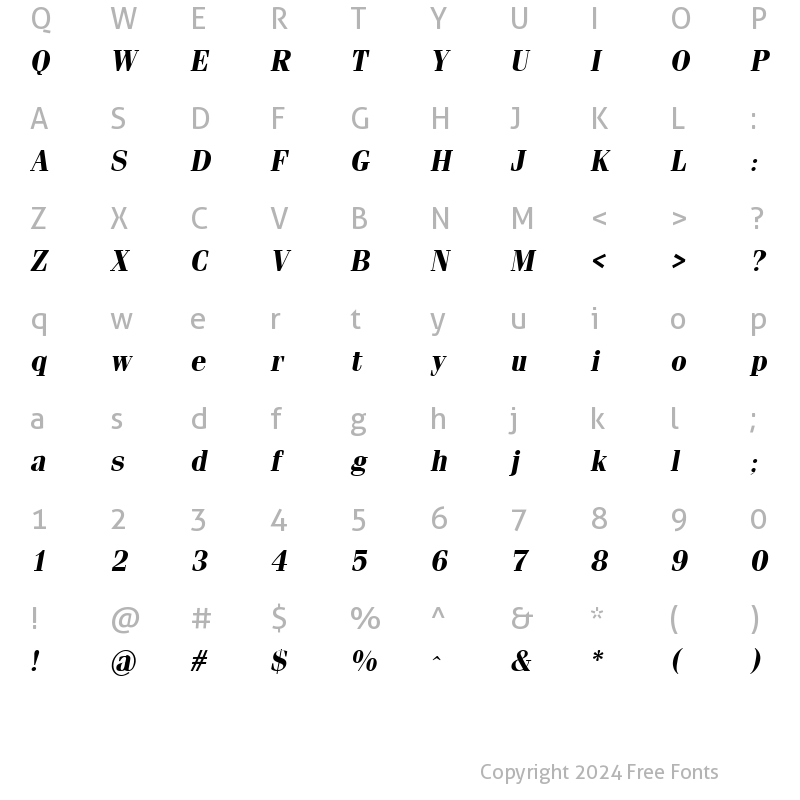 Character Map of Simeiz Bold