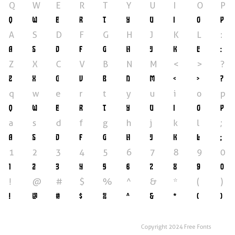 Character Map of SimianDisplay SacredScroll