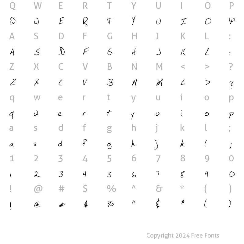 Character Map of Simkins Regular