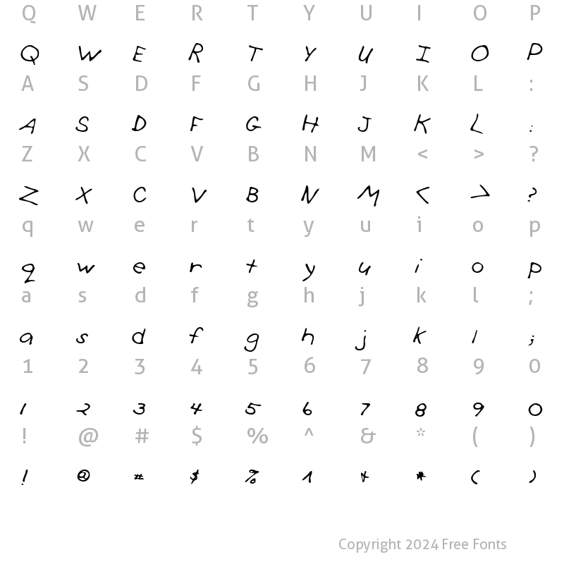 Character Map of Simon Regular