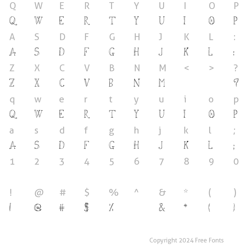 Character Map of Simon Script Regular