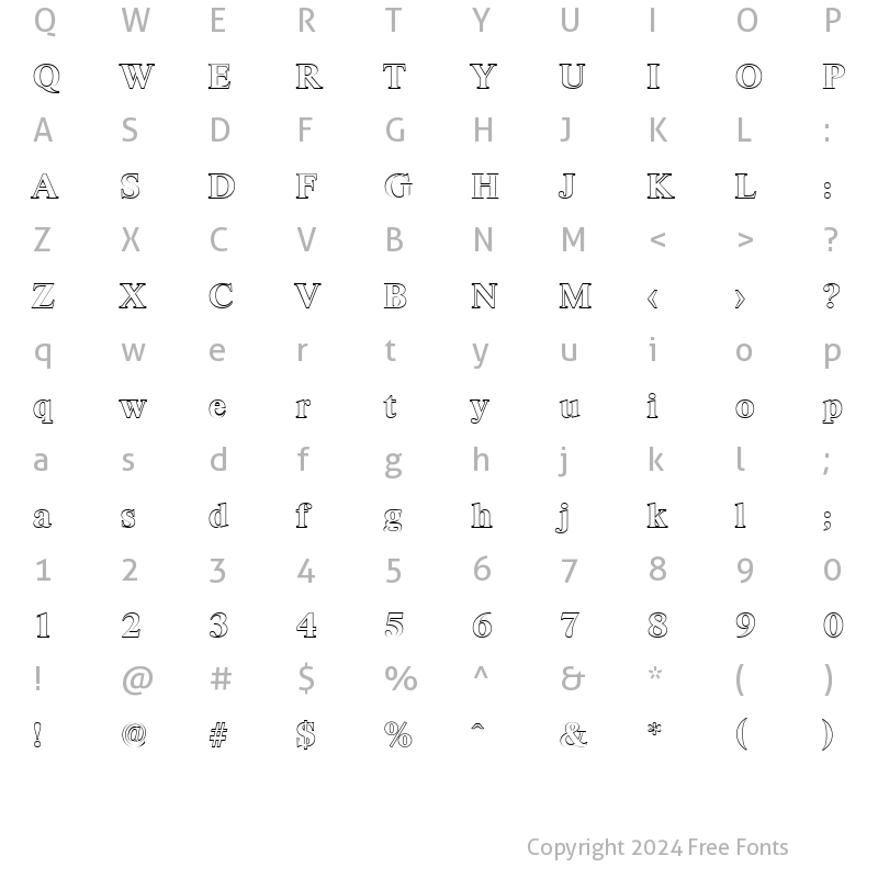 Character Map of SimonBeckerOutline Bold