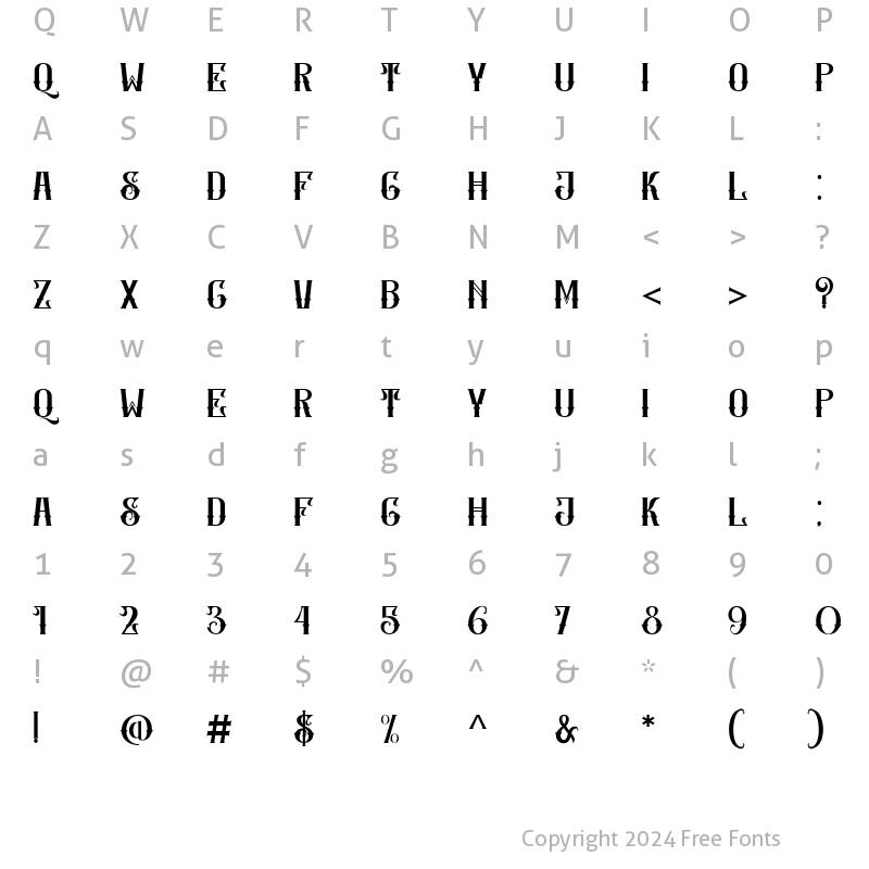 Character Map of SIMPHONI Regular