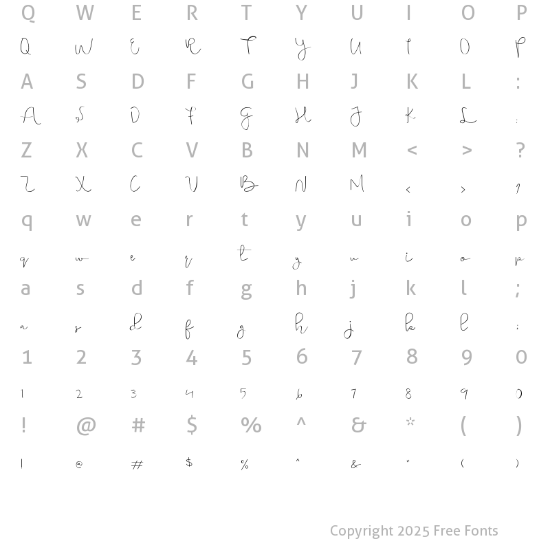 Character Map of Simple Harmony Regular