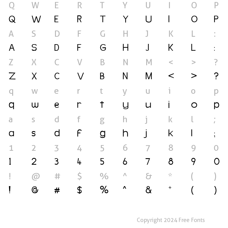 Character Map of Simpleman Regular