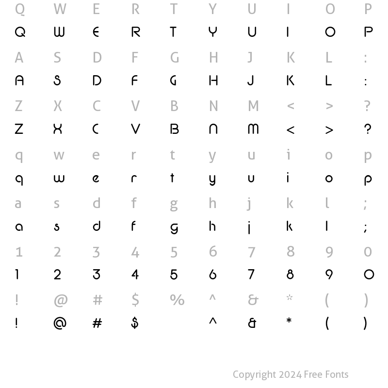 Character Map of Simplement Regular