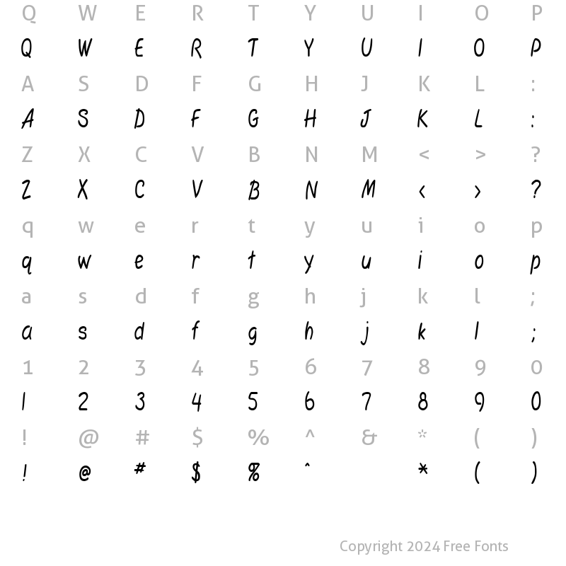 Character Map of SimplicityCondensed Bold