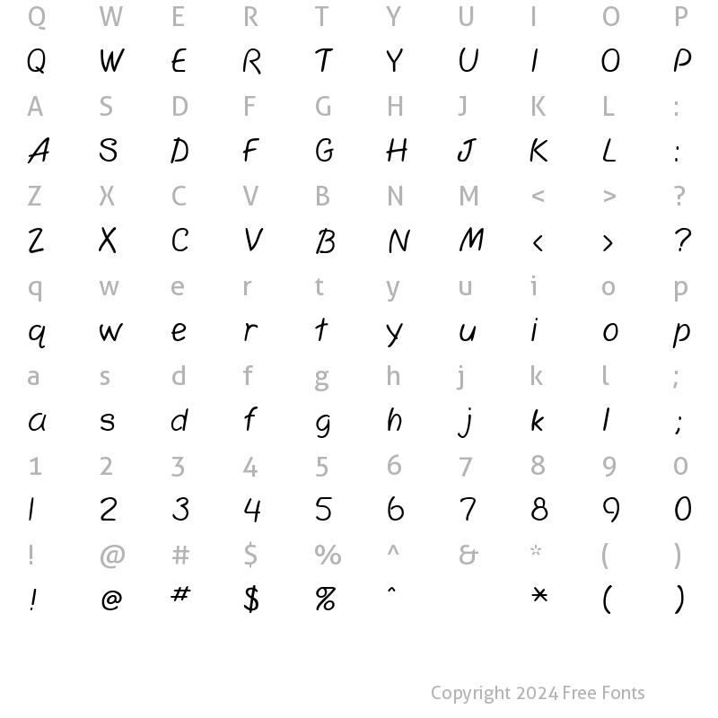 Character Map of SimplicityMedium Regular