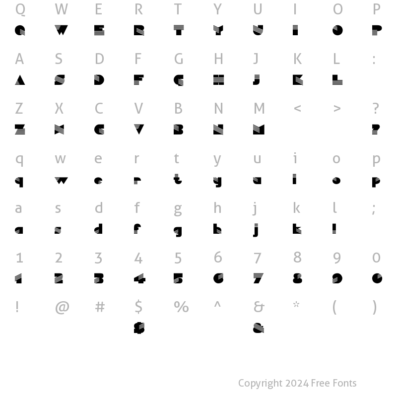 Character Map of Sinalco Regular