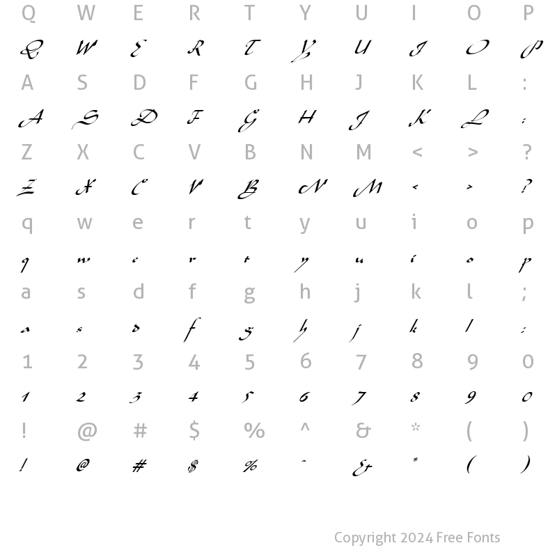 Character Map of Sinbad Italic