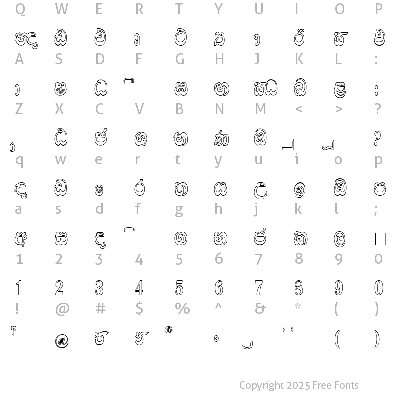 Character Map of Sinhala_Bold Normal