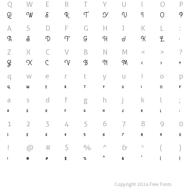 Character Map of Siregar Regular