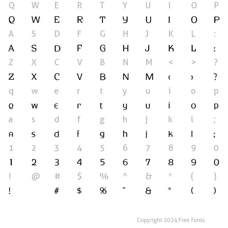 Character Map of Sirius Regular