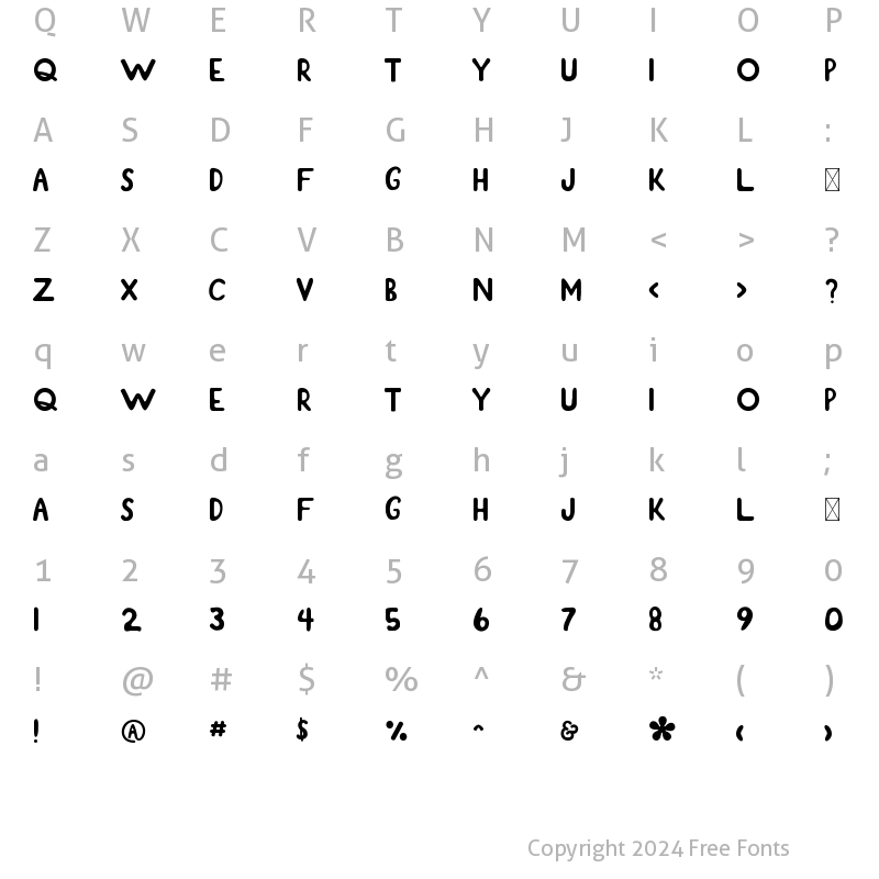 Character Map of Sirukota Regular