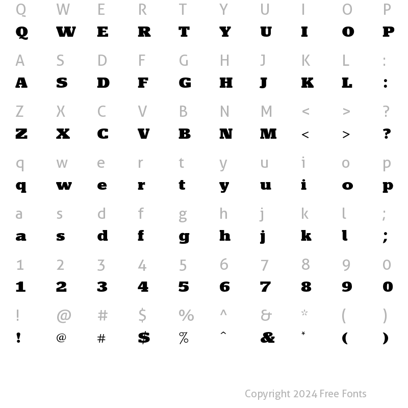 Character Map of Siseriff LT Std Black