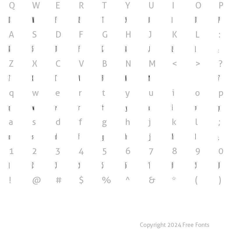 Character Map of Sistematica Regular