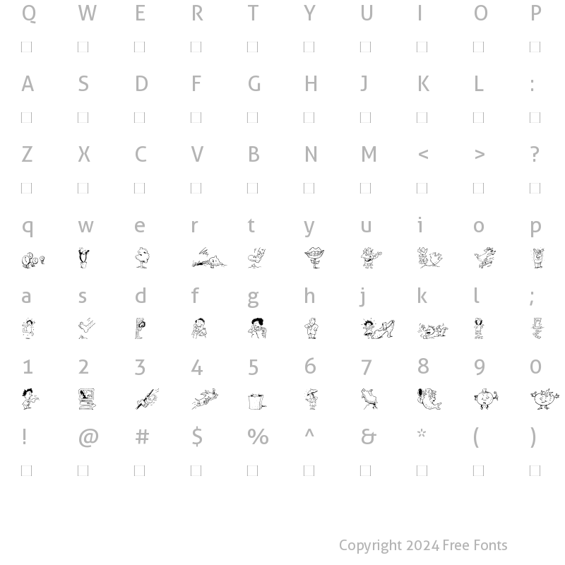 Character Map of Situations One ITC Regular