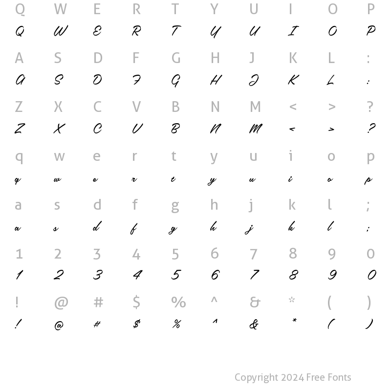 Character Map of Sivellin Regular