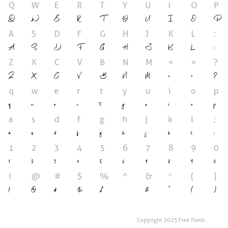 Character Map of SixFaith Regular