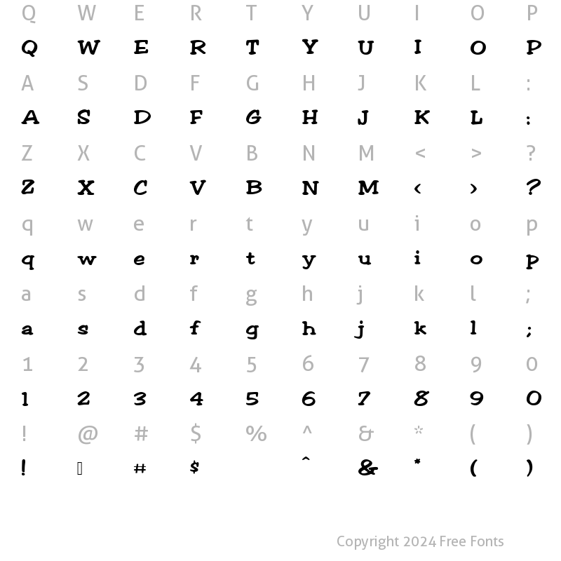 Character Map of Sixpack Regular