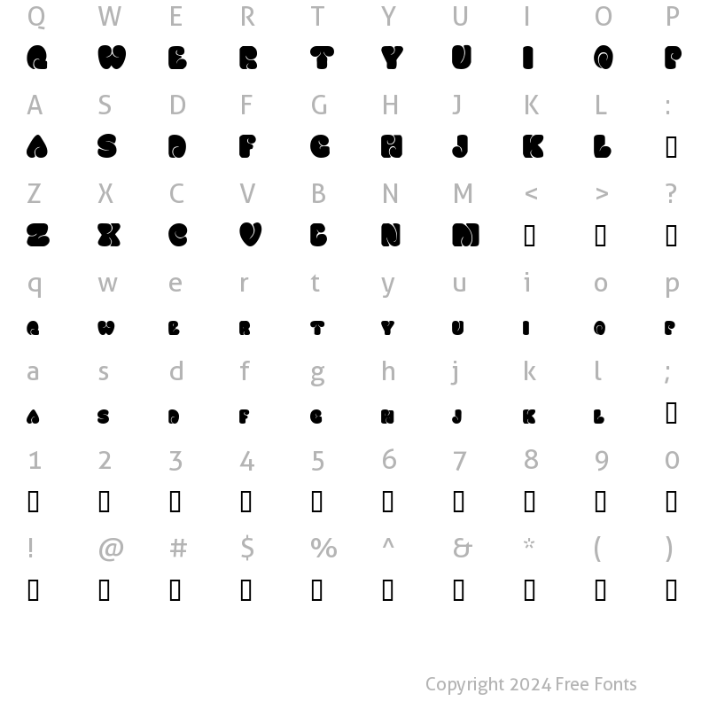 Character Map of SixtiesVibe Regular