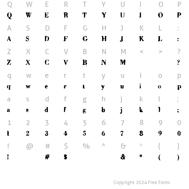 Character Map of Sixty Regular