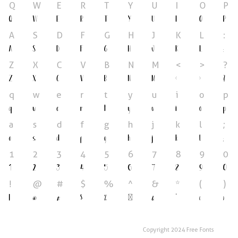 Character Map of Skandis Regular