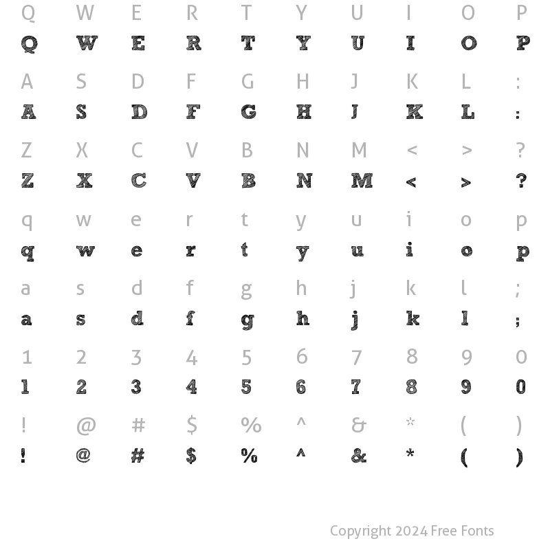 Character Map of Sketch Rockwell Regular