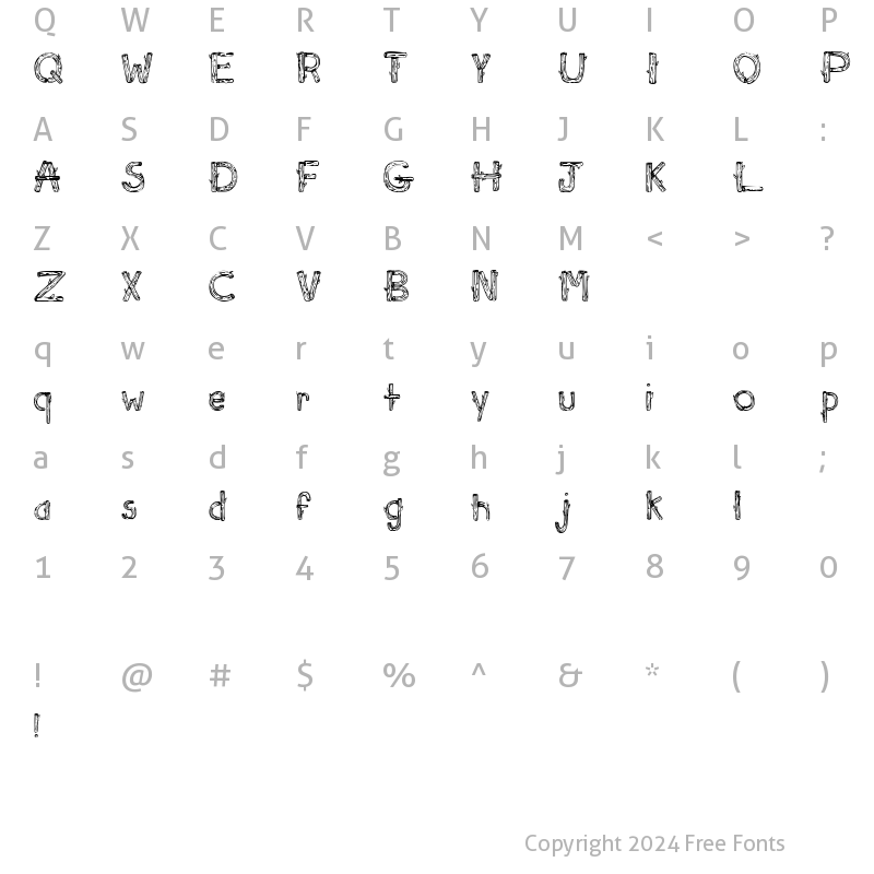 Character Map of SketchLogs Regular