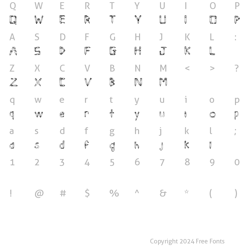 Character Map of SketchPencils Regular