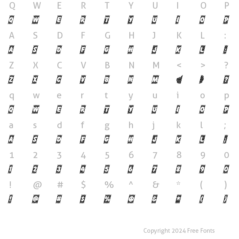 Character Map of SkidzExtra Regular