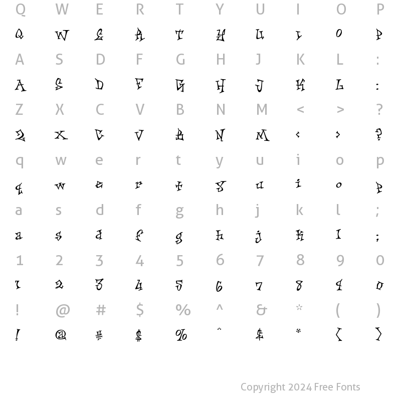 Character Map of Skiffledog Riff Bold