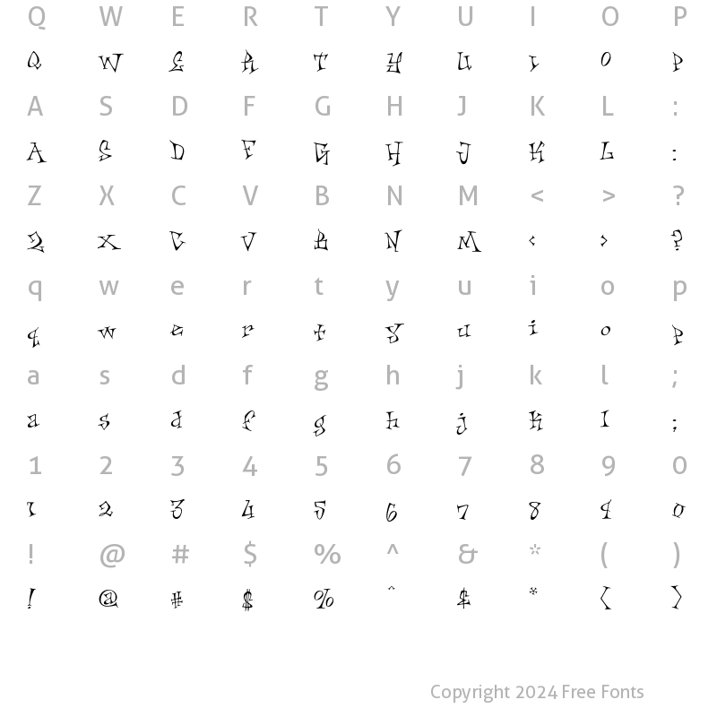 Character Map of Skiffledog Riff Regular