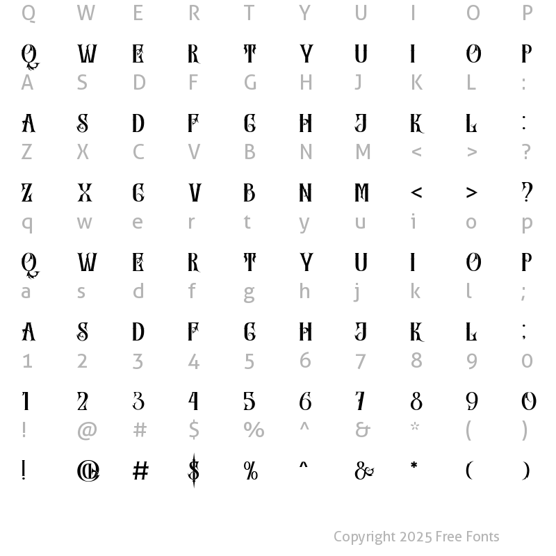 Character Map of SkinerScort1 Regular