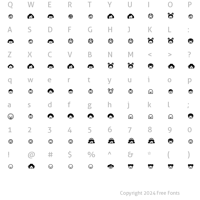 Character Map of SkiPop! Regular